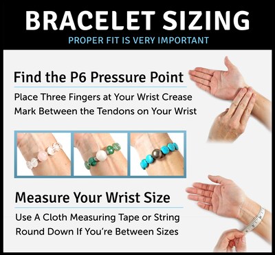 Natural Acupressure Nausea Relief Bracelets in Black - Kids and Adults Motion Sickness Bands - Set of 2 - image6